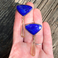 Lapis Lazuli and Lemon Quartz Earrings